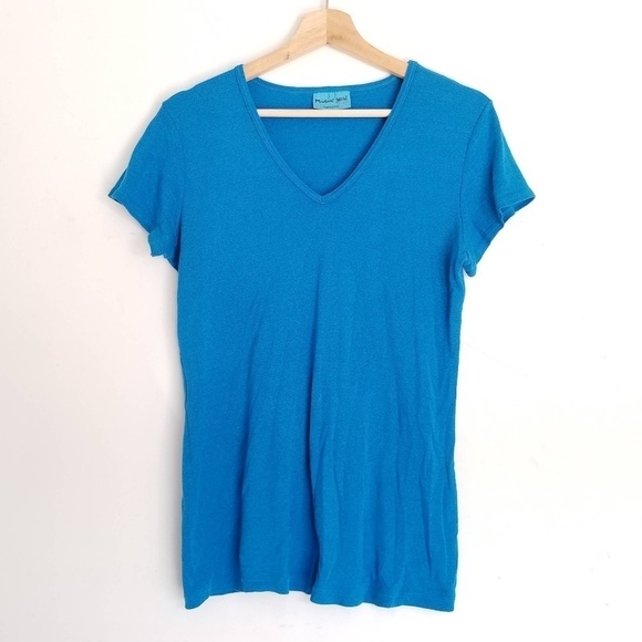 Michael Stars Maternity Blue Short Sleeve Top OS - Picture 1 of 4